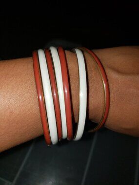 Natural Enamel Bangle Set